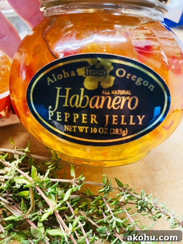 Spicy Pepper Jelly Goat Cheese Crostini Recipe 2 close up of pepper jelly