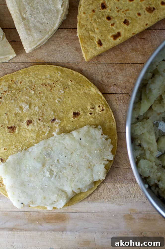 Crispy Potato Tacos with Guajillo Orange Salsa Recipe 6 Making Potato Tacos