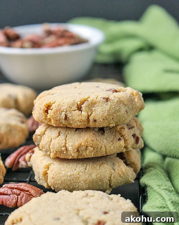Crispy Vegan Butter Pecan Cookies Recipe 3 Close up of cookie texture