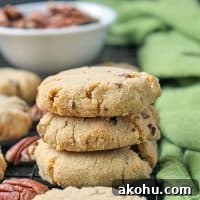 Crispy Vegan Butter Pecan Cookies Recipe 6 Plate of cookies