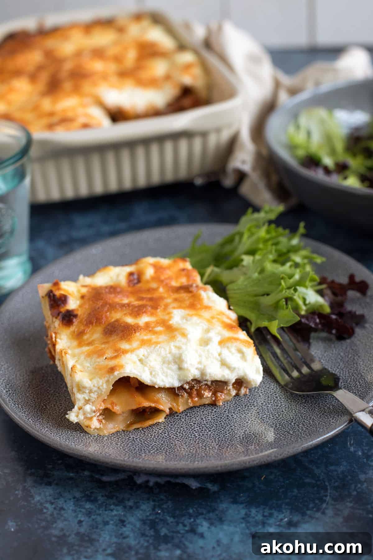 A slice of my easy lasagne.