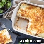 cut slice of lasagne