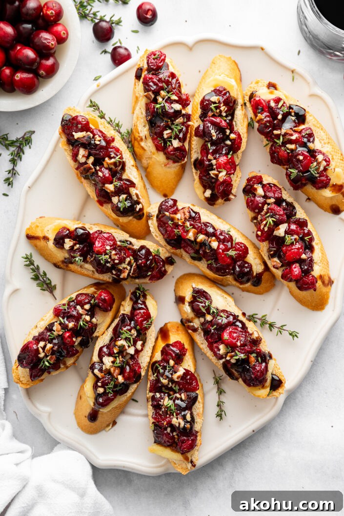 Cranberry, Brie & Pecan Crostini Recipe for Holiday Appetizers 3 Cranberry Brie Crostini