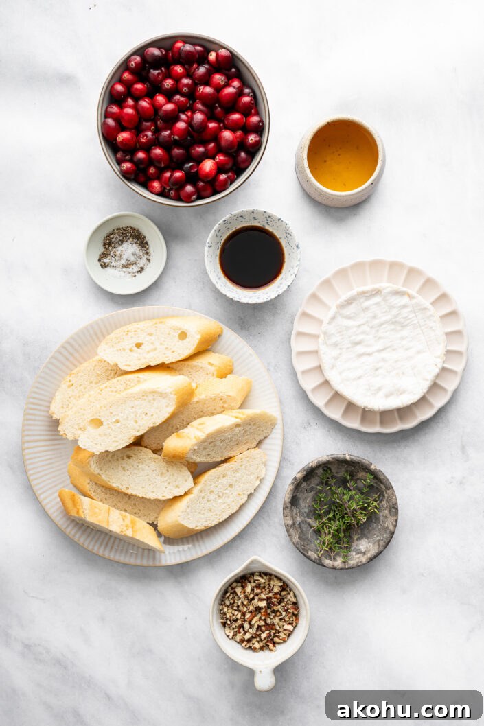 Cranberry, Brie & Pecan Crostini Recipe for Holiday Appetizers 4 Ingredients