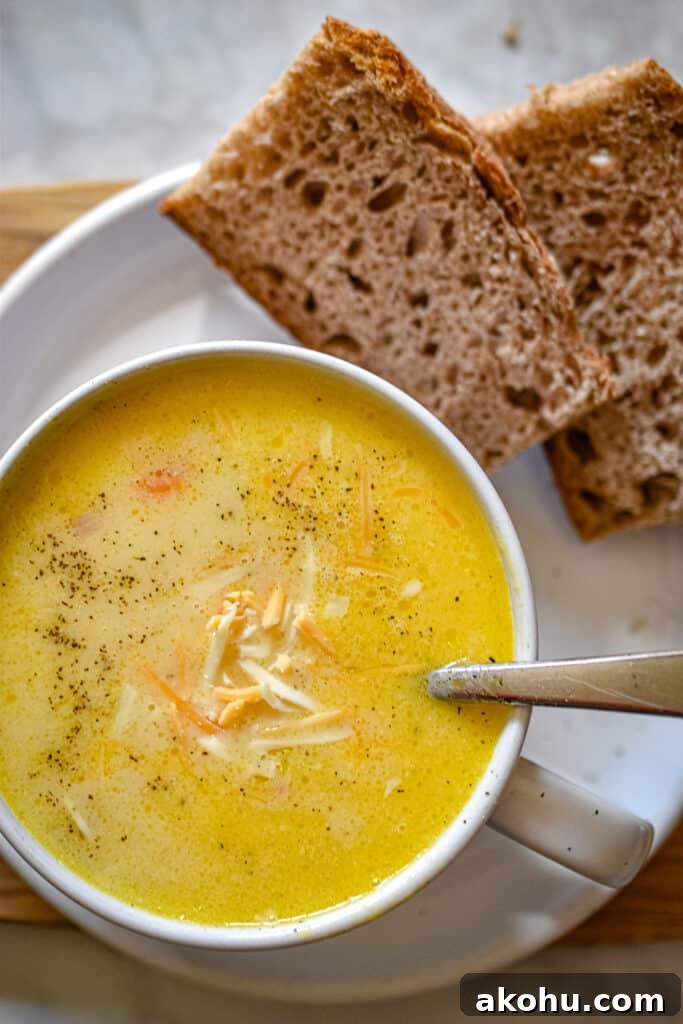 A close up of the ham and potato soup