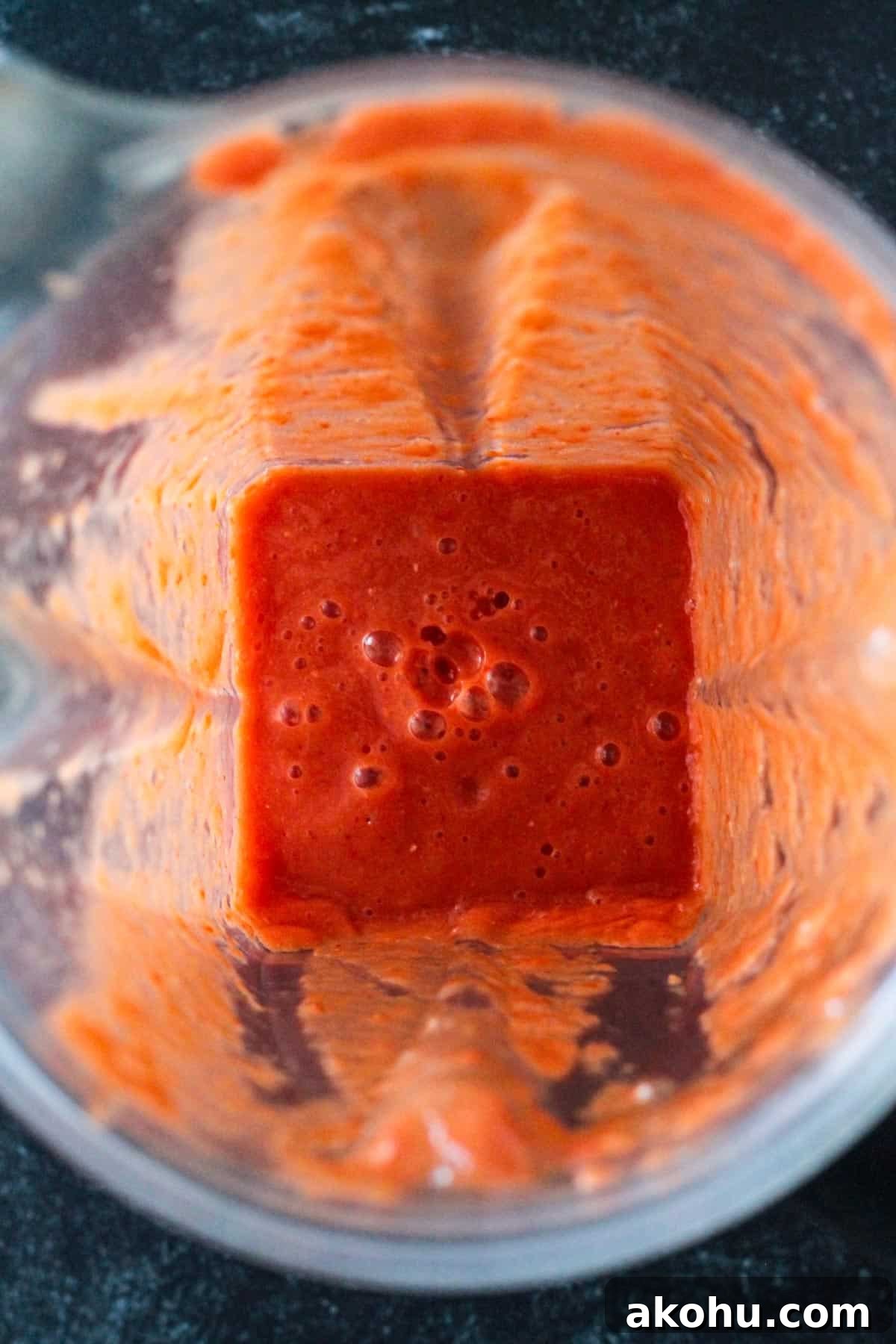 Chipotle tomato sauce in a blender.