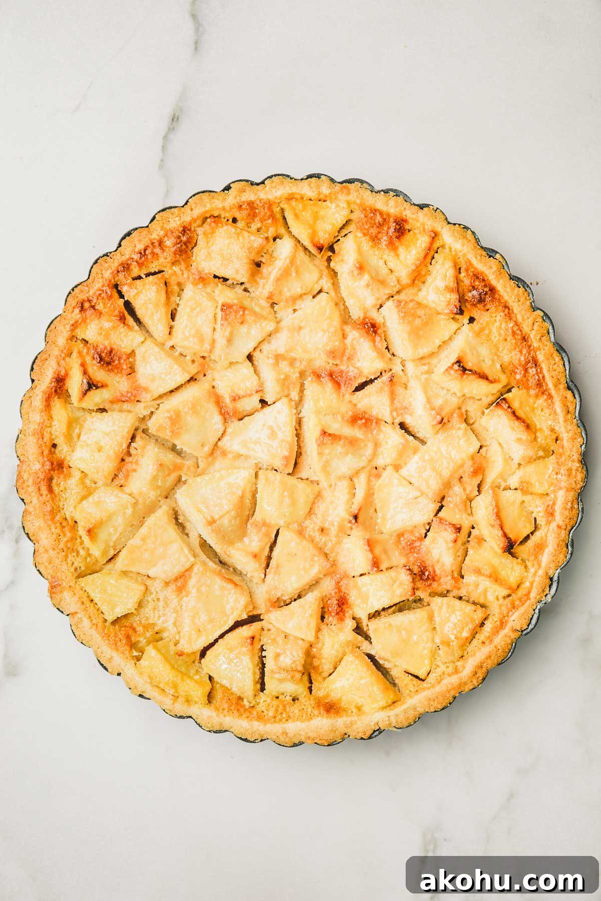 Classic French Tarte Normande: Rustic Normandy Apple Tart Recipe 6 tarte normande recipe baked on a tart pan