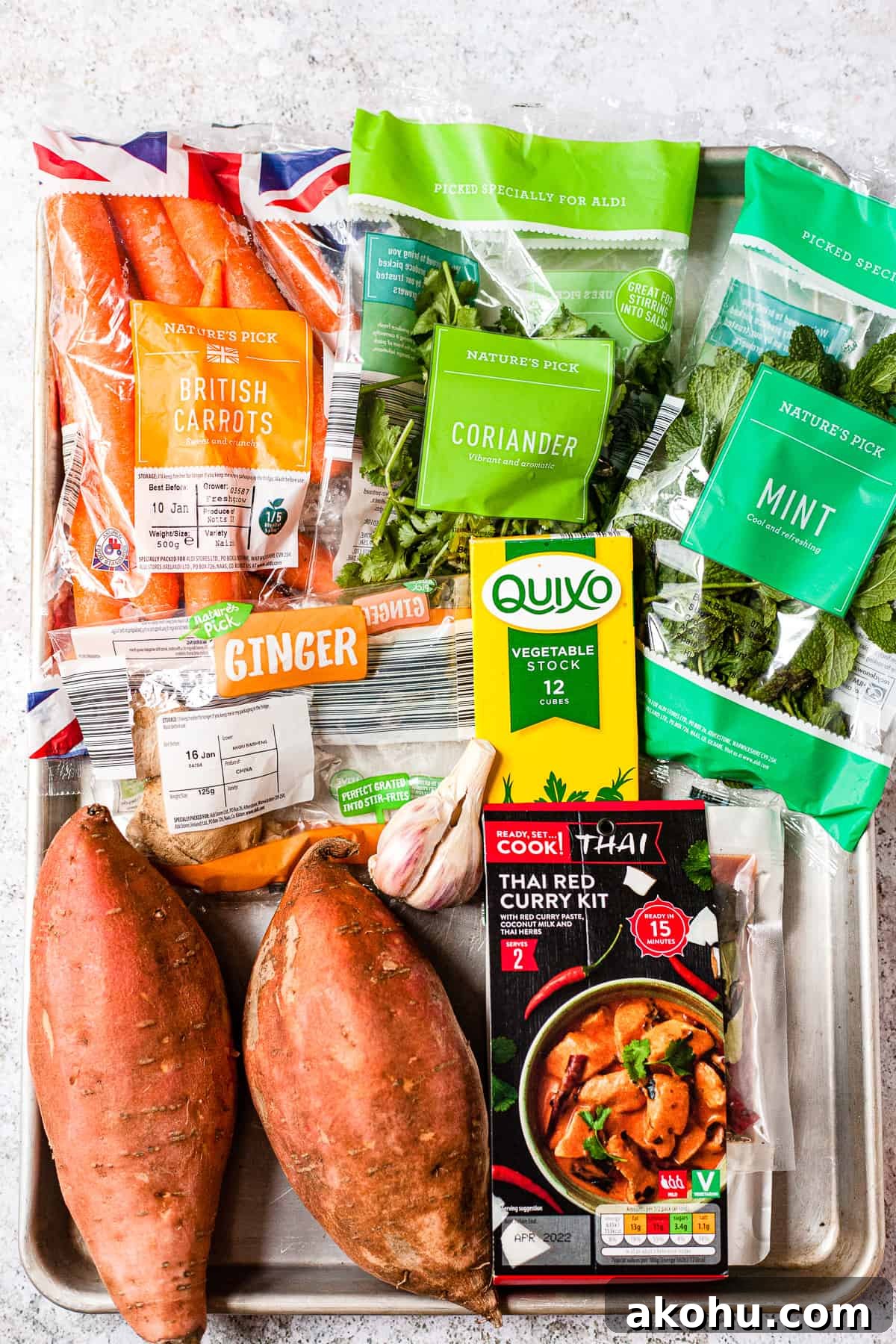 Aldi ingredients for sweet potato and carrot soup