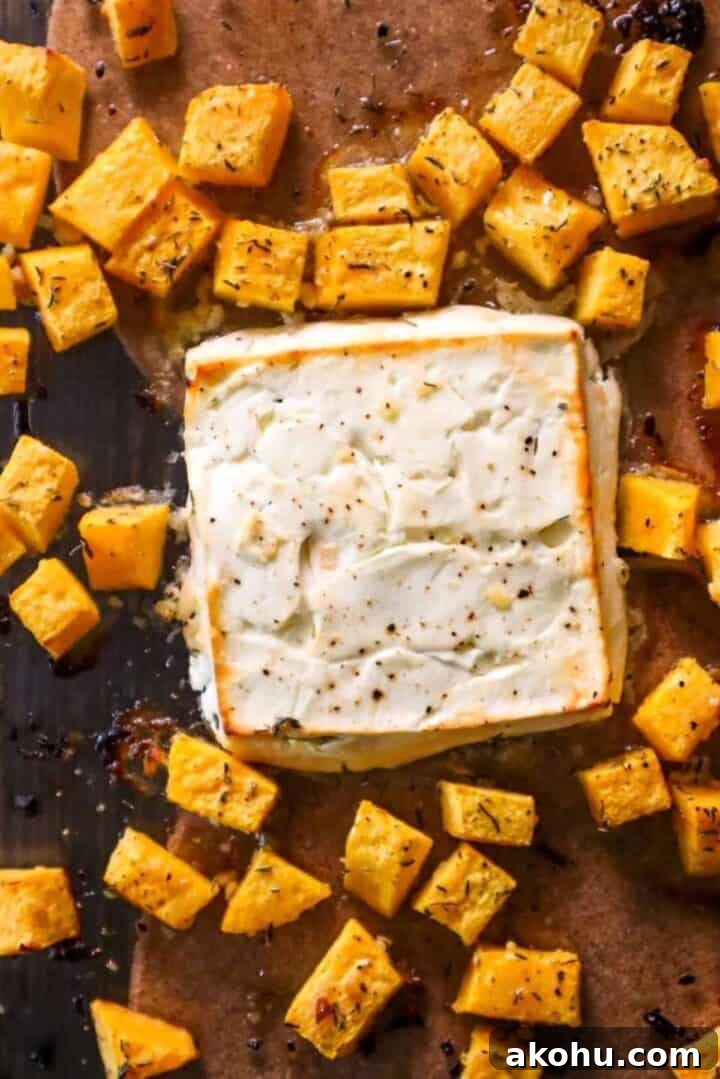 baked feta and butternut squash
