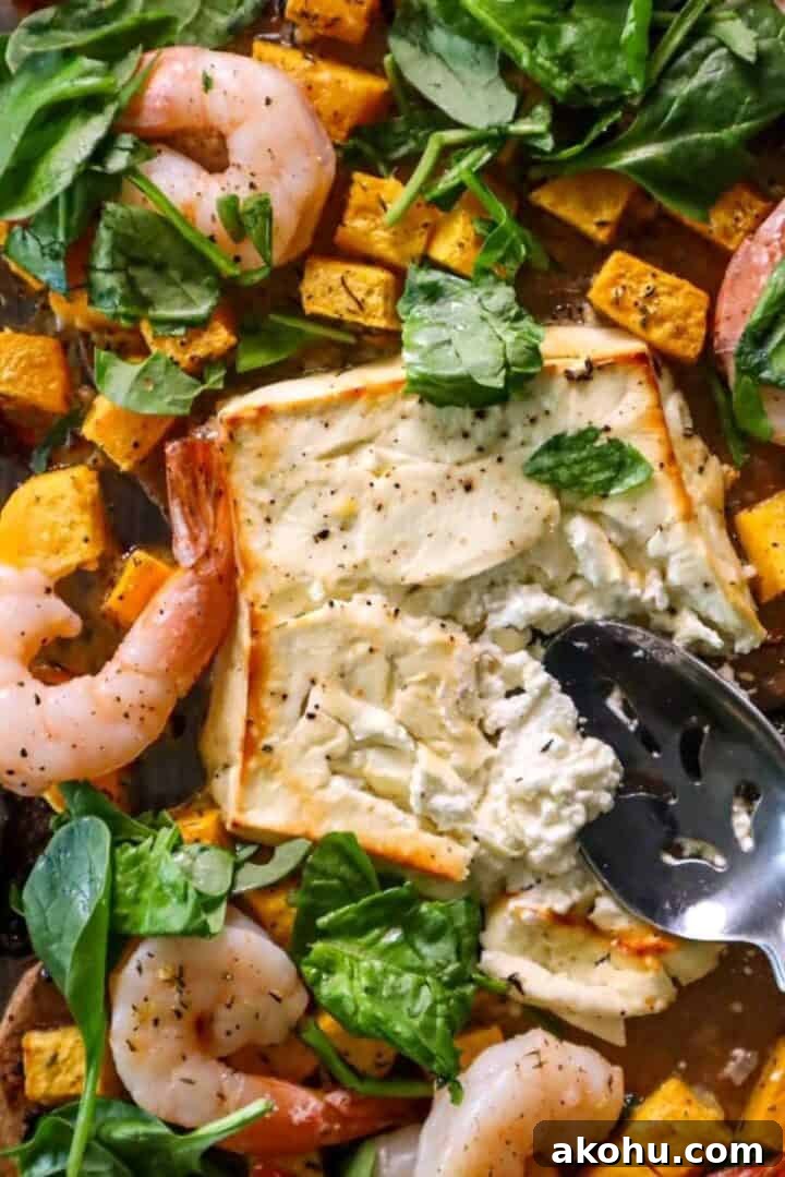 baked shrimp and feta for orzo pasta