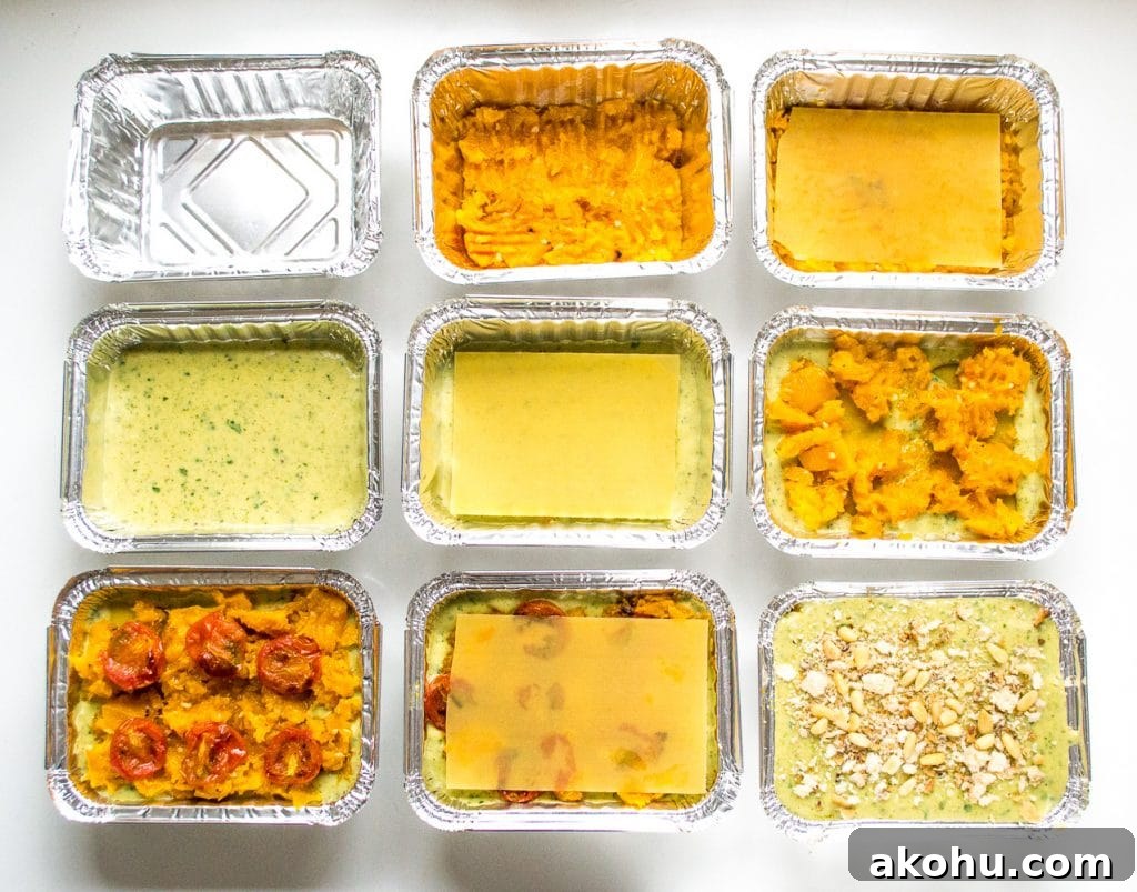 Roasted Squash Vegan Lasagne with Creamy Pesto 2 Vegan Lasagne with Roasted Butternut Squash and Creamy Pesto - perfect for freezing too! #vegan #plantbased | thevegspace.co.uk