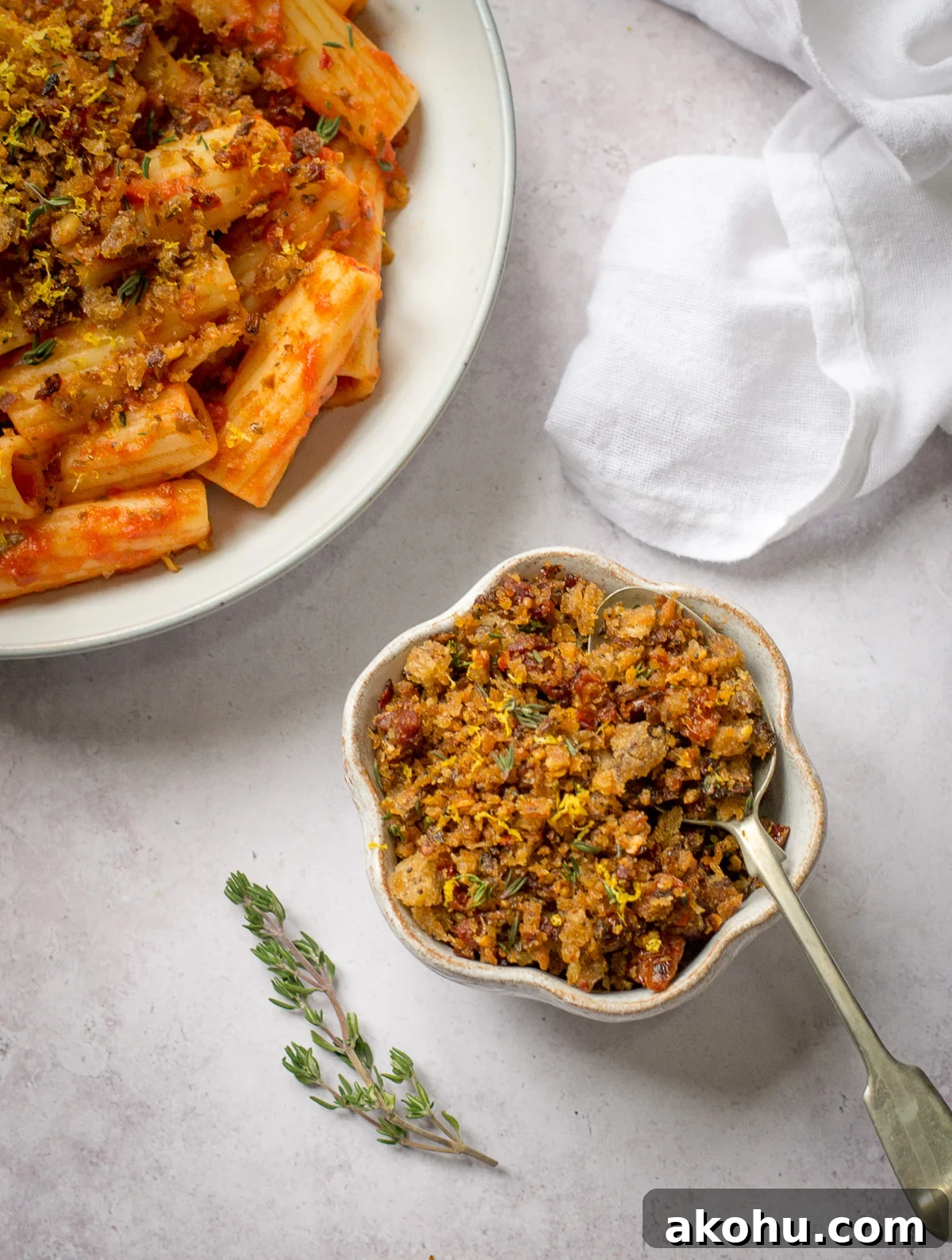 Roasted Squash Vegan Lasagne with Creamy Pesto 7 Pangrattato