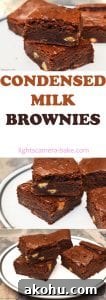 Condensed Milk Brownies. Super chewy, fudgy and dense chocolate brownies using condensed milk as the base. #condensedmilkdessert #condensedmilkbrownies #chewybrownies #fudgybrownies #condensedmilkfudge #qucikandeasyfudge
