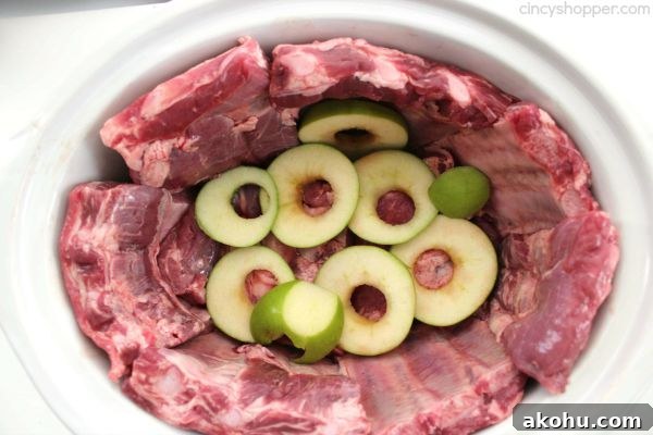 Apple BBQ Slow Cooker Ribs — Tender Fall-Off-The-Bone Recipe 9 Slow Cooker Apple BBQ Ribs - apple flavors to our ribs along with some sweet brown sugar flavors to give these ribs a yummy kick. Great Crock-Pot meal idea.