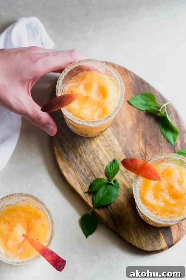 Strawberry Peach Wine Slushies