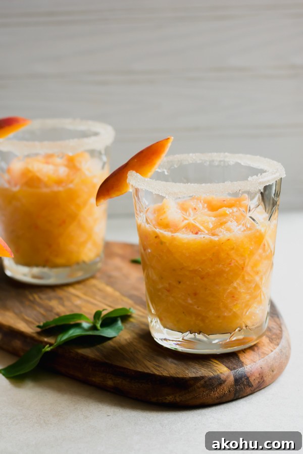 Strawberry Peach Wine Slushies