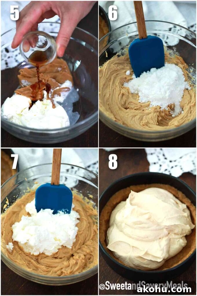 Decadent Peanut Butter Pie Recipe with Chocolate Crust 5 steps how to make no bake no bake peanut butter pie filling