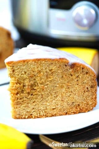 instant pot peanut butter banana bread slice