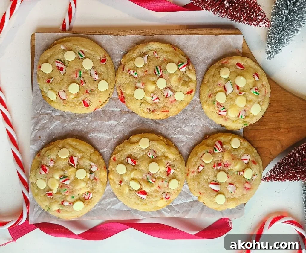 White Chocolate Candy Cane Cookies 