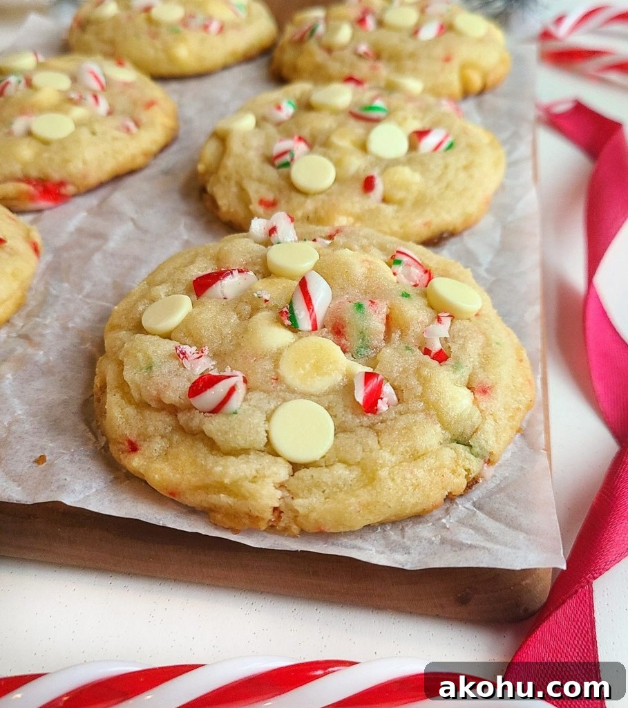 white chocolate candy cane cookies