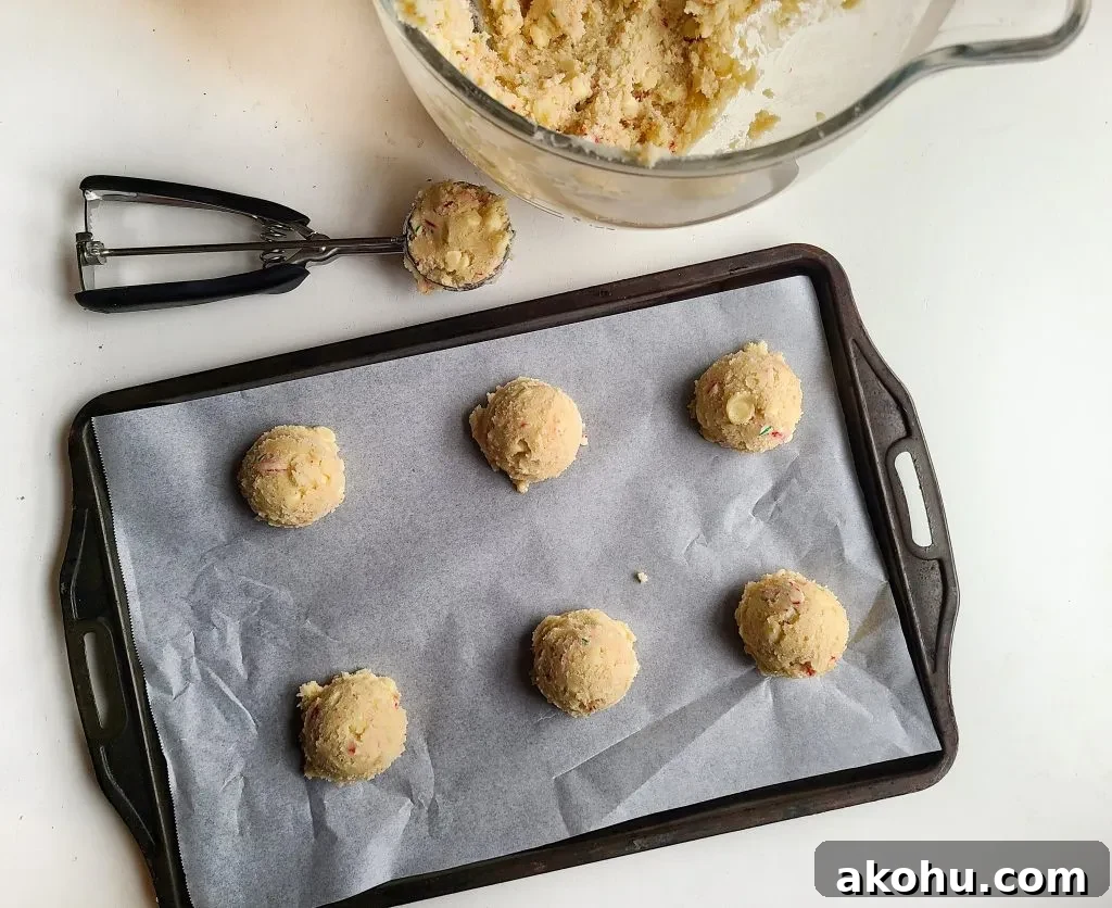 White Chocolate Candy Cane Cookies dough