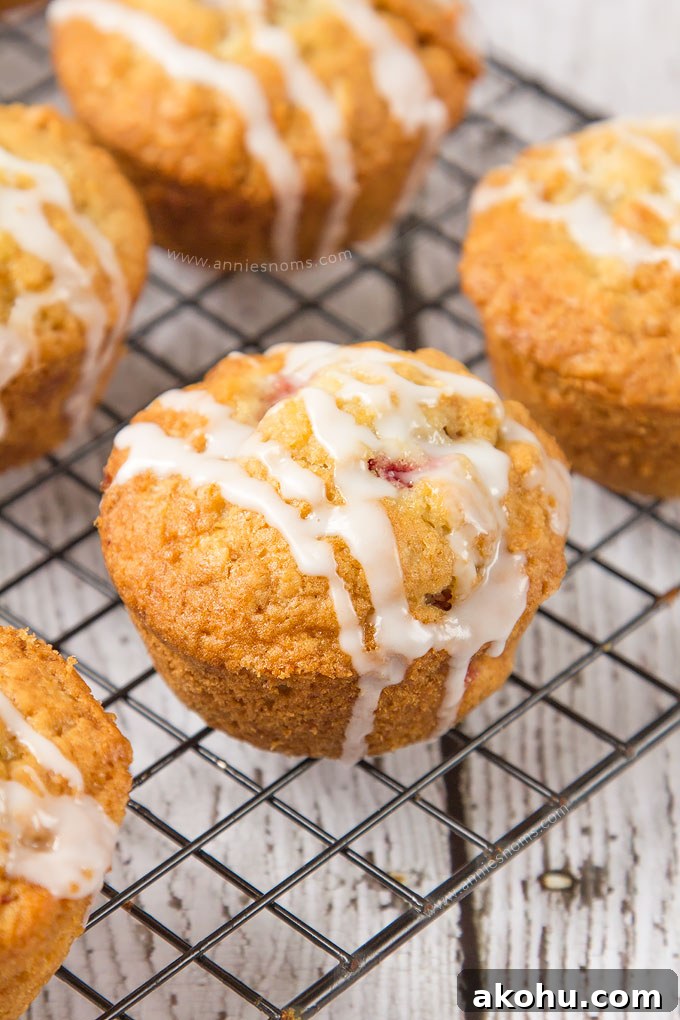 Fresh, juicy strawberries, chunks of white chocolate and oats make these Strawberry and White Chocolate Oatmeal Muffins hearty, full of flavour and just perfect for breakfast on the go!