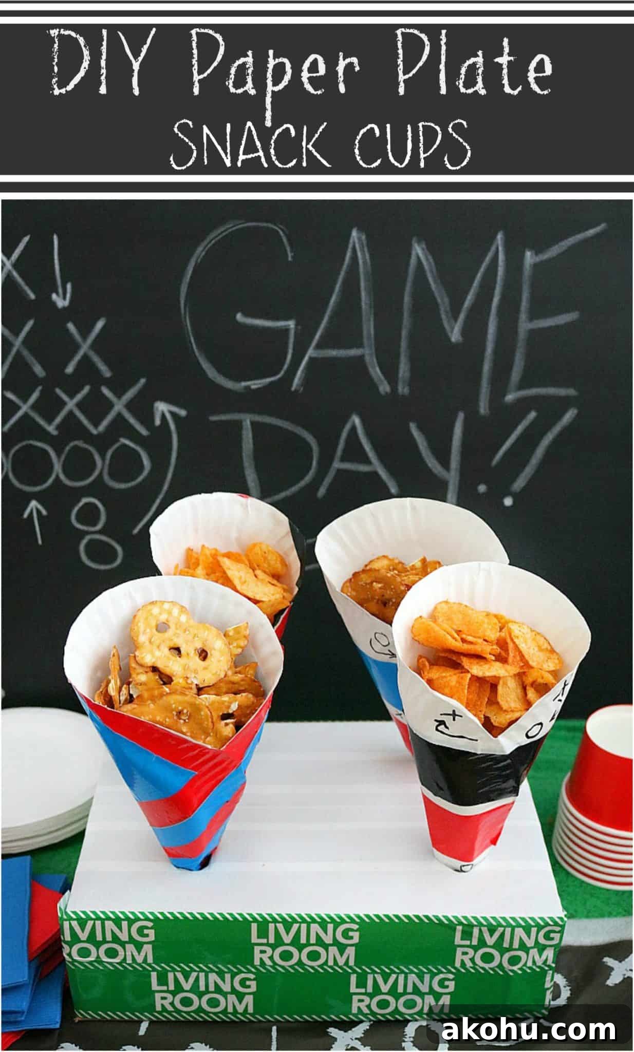 Game Day Snack Cups Made from Paper Plates: Simple DIY Tutorial 11 DIY Paper Plate Snack Cups