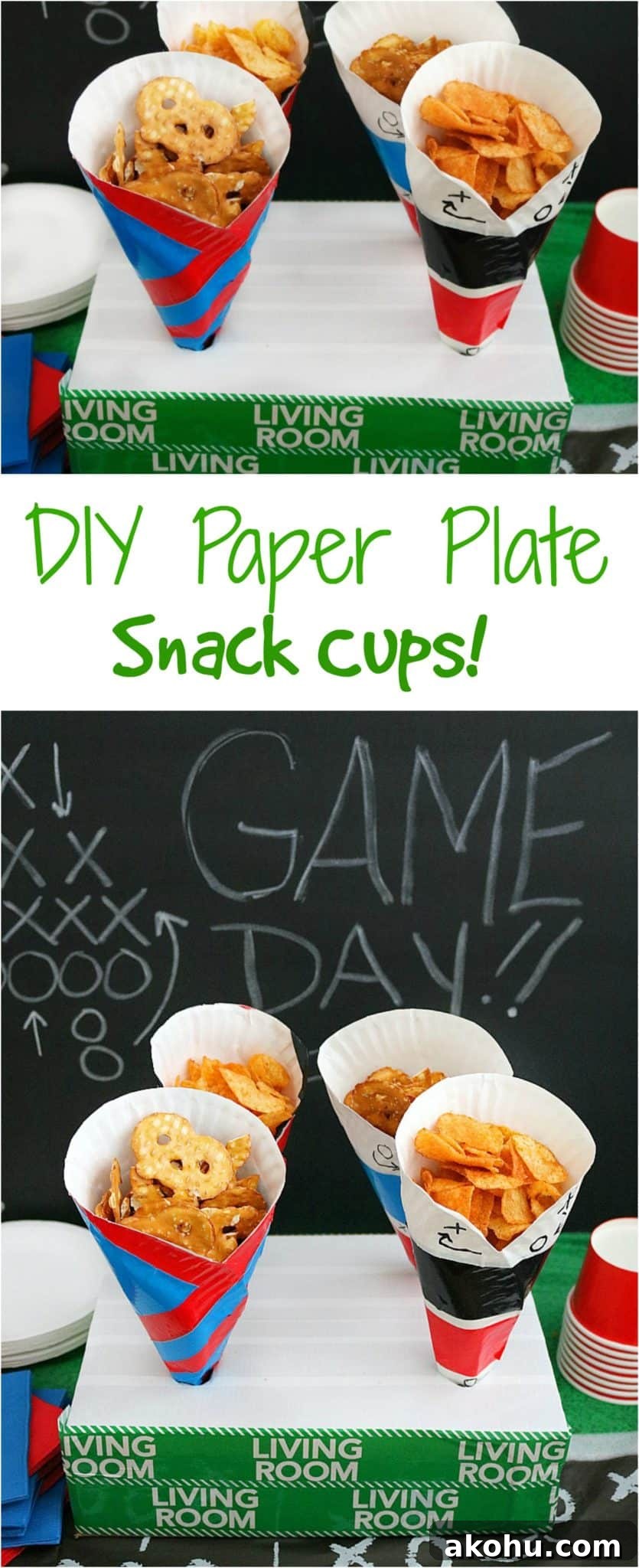 Game Day Snack Cups Made from Paper Plates: Simple DIY Tutorial 12 DIY Paper Plate Snack Cups