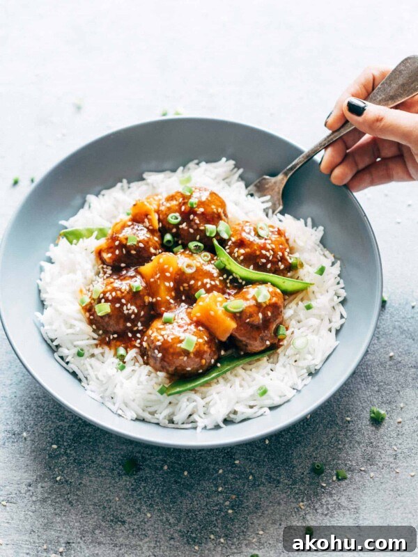 Slow cooker teriyaki meatballs with pineapple.
