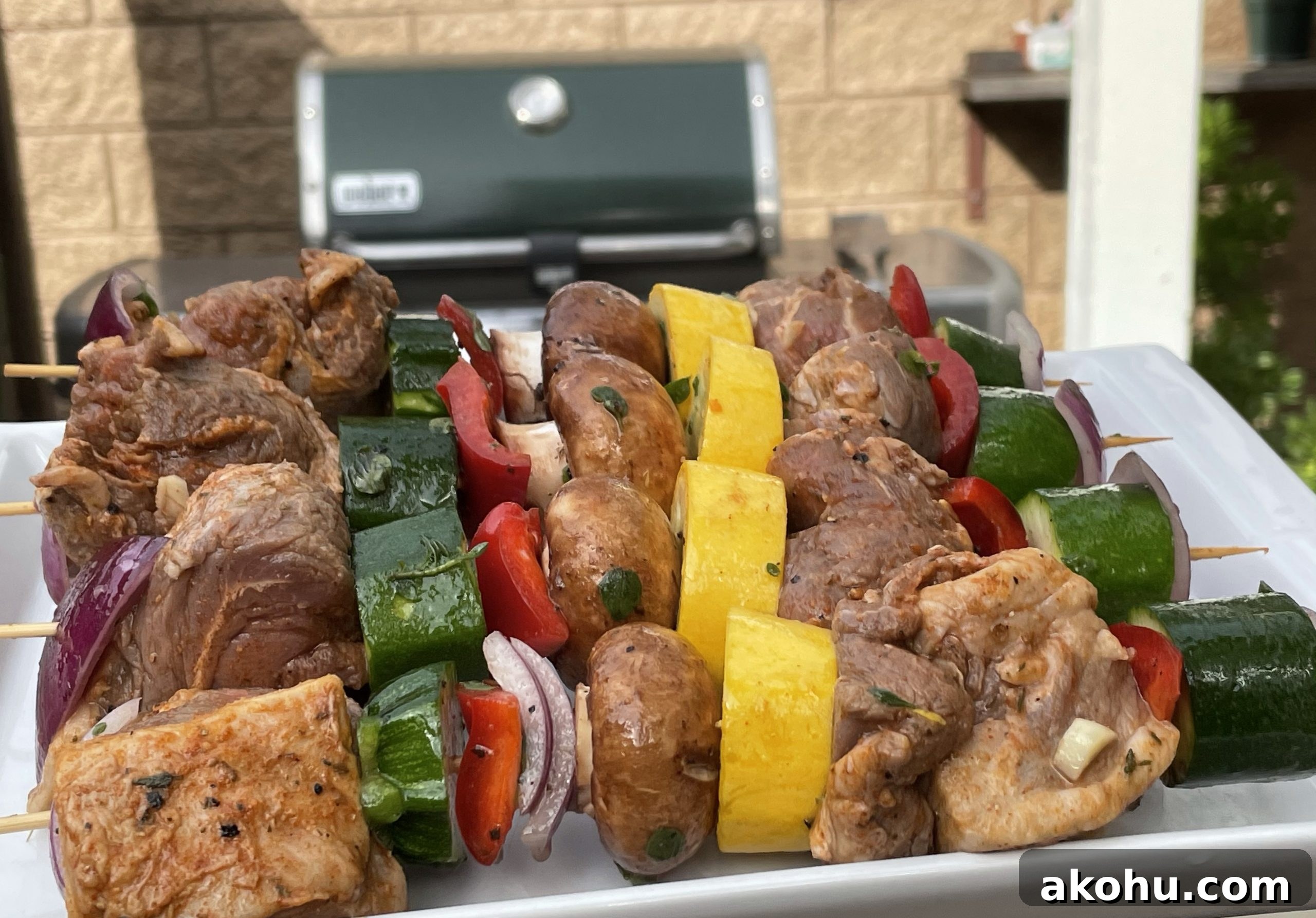 Skewered lamb kebabs