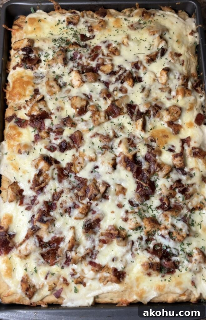 Chicken Bacon Alfredo Pizza on Cheddar Bay Biscuit Crust 20 Chicken Bacon Alfredo Pizza on Cheddar Bay Biscuit Crust