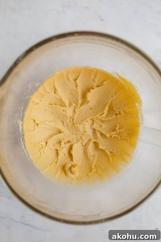 cookie crust dough in a glass bowl