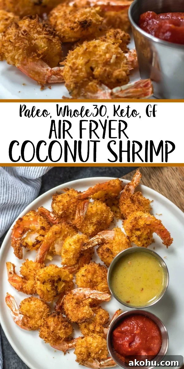 Paleo and Whole30 air fryer coconut shrimp