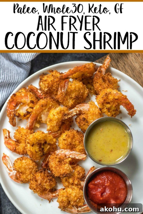 Serve air fryer coconut shrimp with dipping sauce