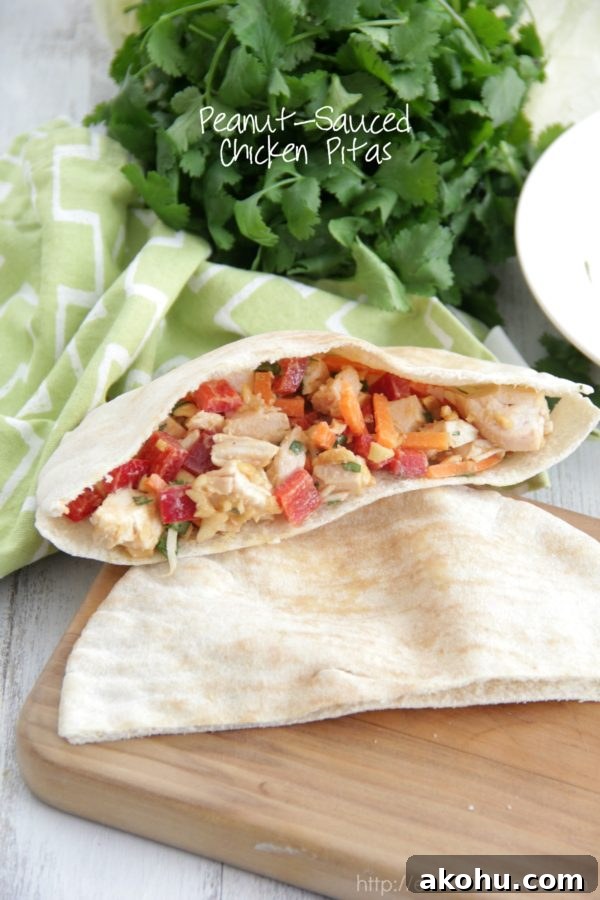 Peanut-Sauced Chicken Pitas