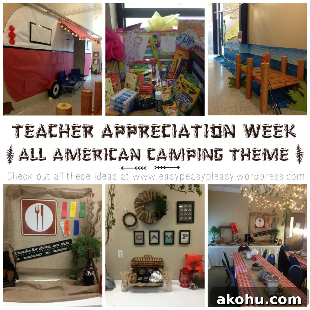 20 Heartfelt Ways to Show Major Teacher Appreciation 2 Teacher Appreciation Week All American Camping Theme PTO ideas at easypeasypleasy.com