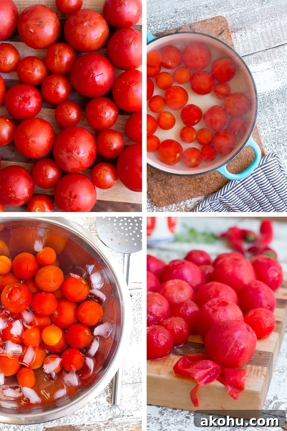 blanching tomatoes