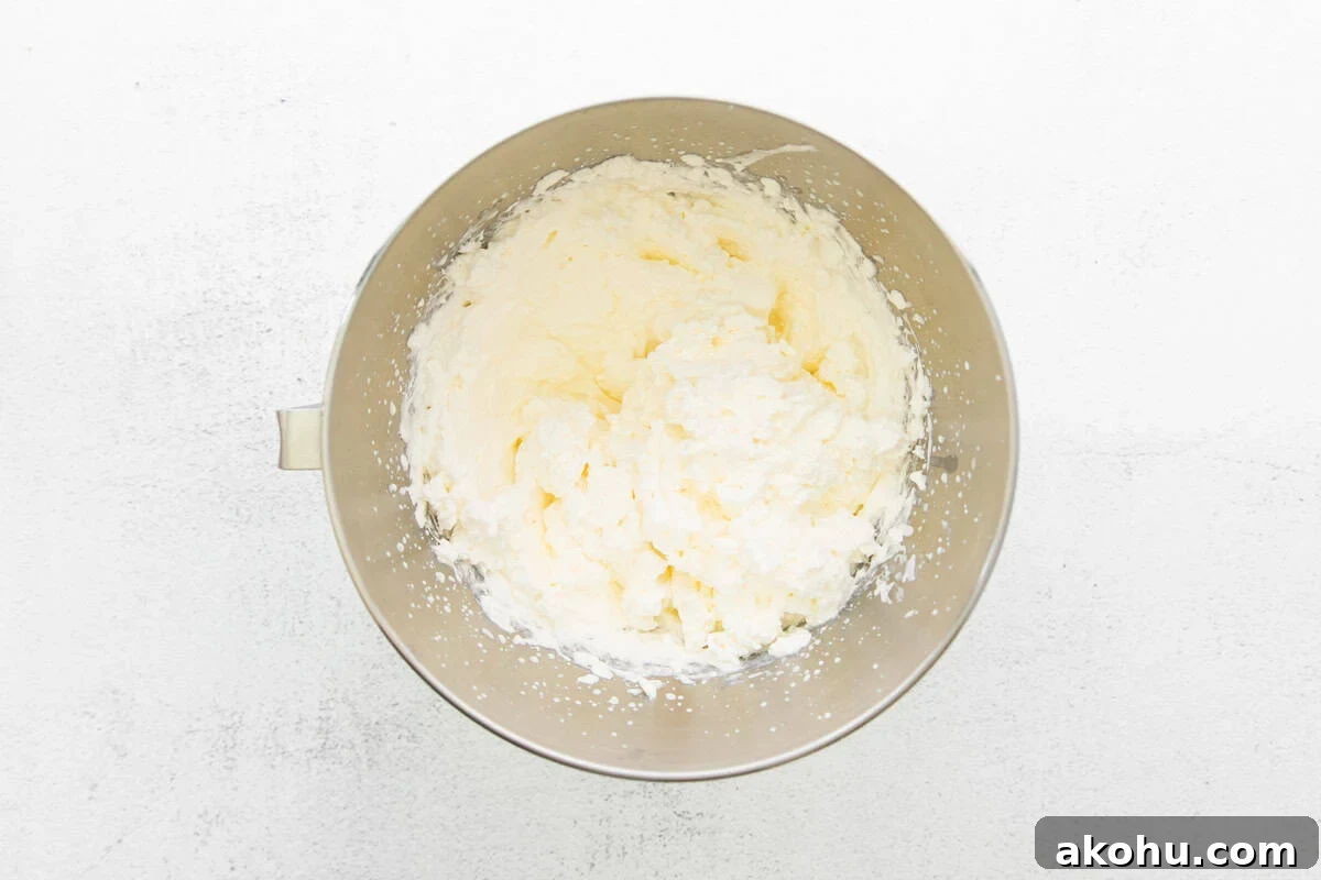 Cream cheese mixed into the cream.