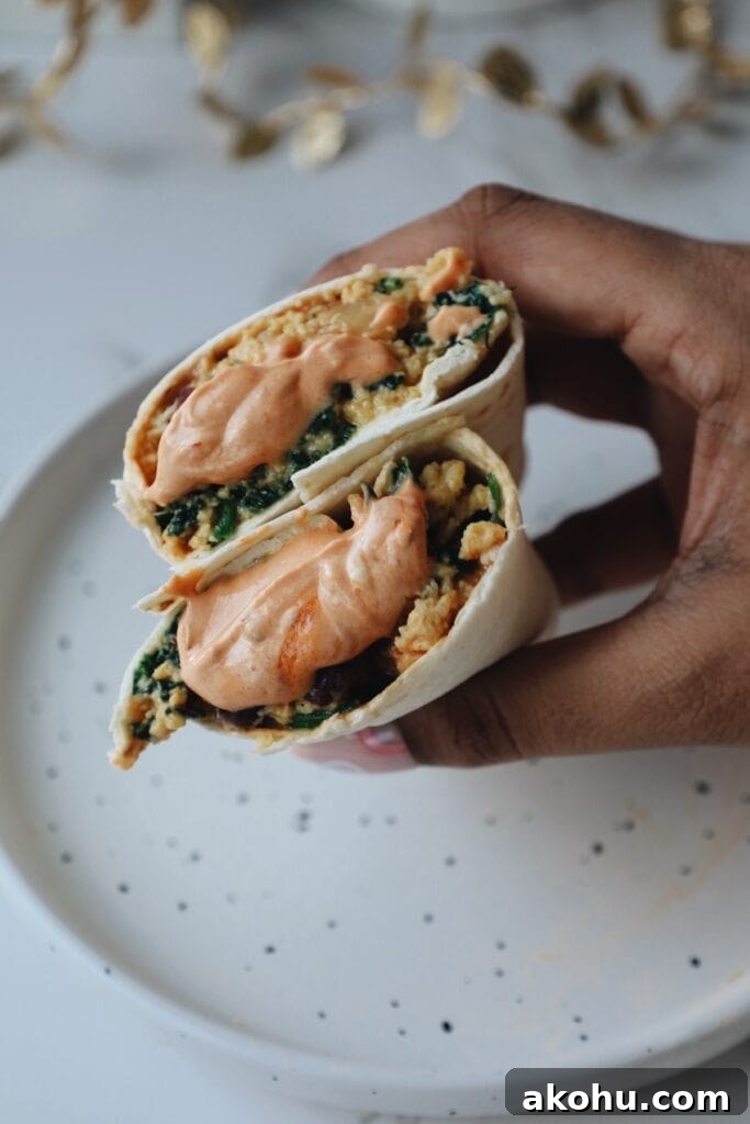 Vegetarian Breakfast Burrito with Cottage Cheese and Fresh Veggies 2 vegetarian breakfast burrito