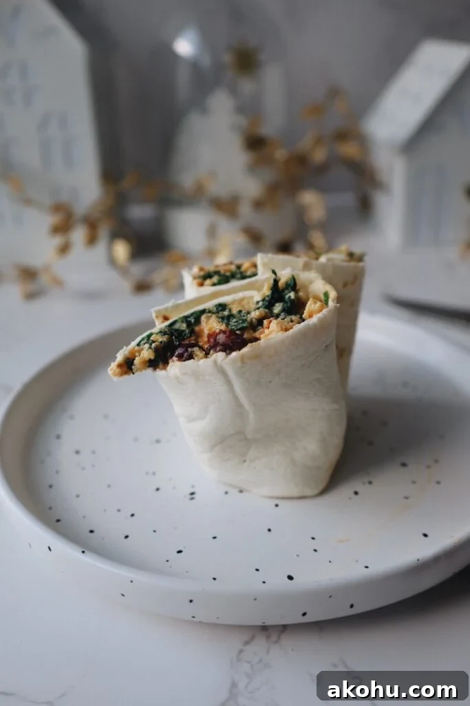 Vegetarian Breakfast Burrito with Cottage Cheese and Fresh Veggies 3 vegetarian breakfast burrito