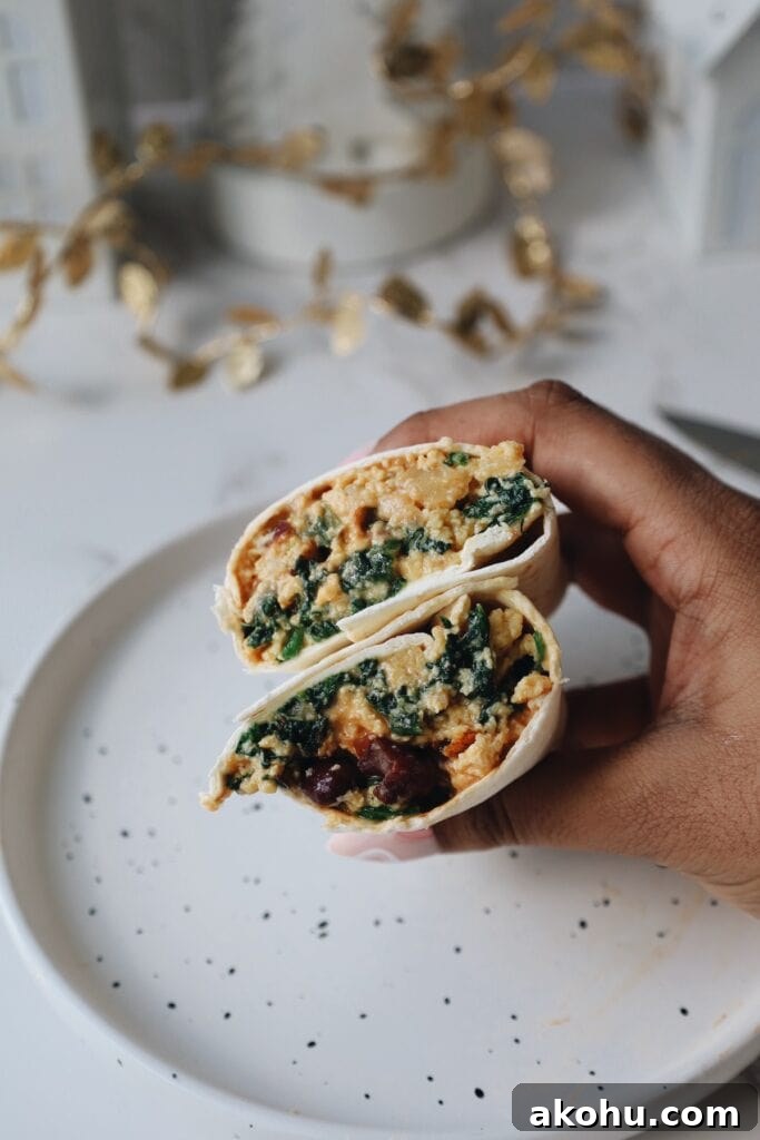 Vegetarian Breakfast Burrito with Cottage Cheese and Fresh Veggies 6 vegetarian breakfast burrito