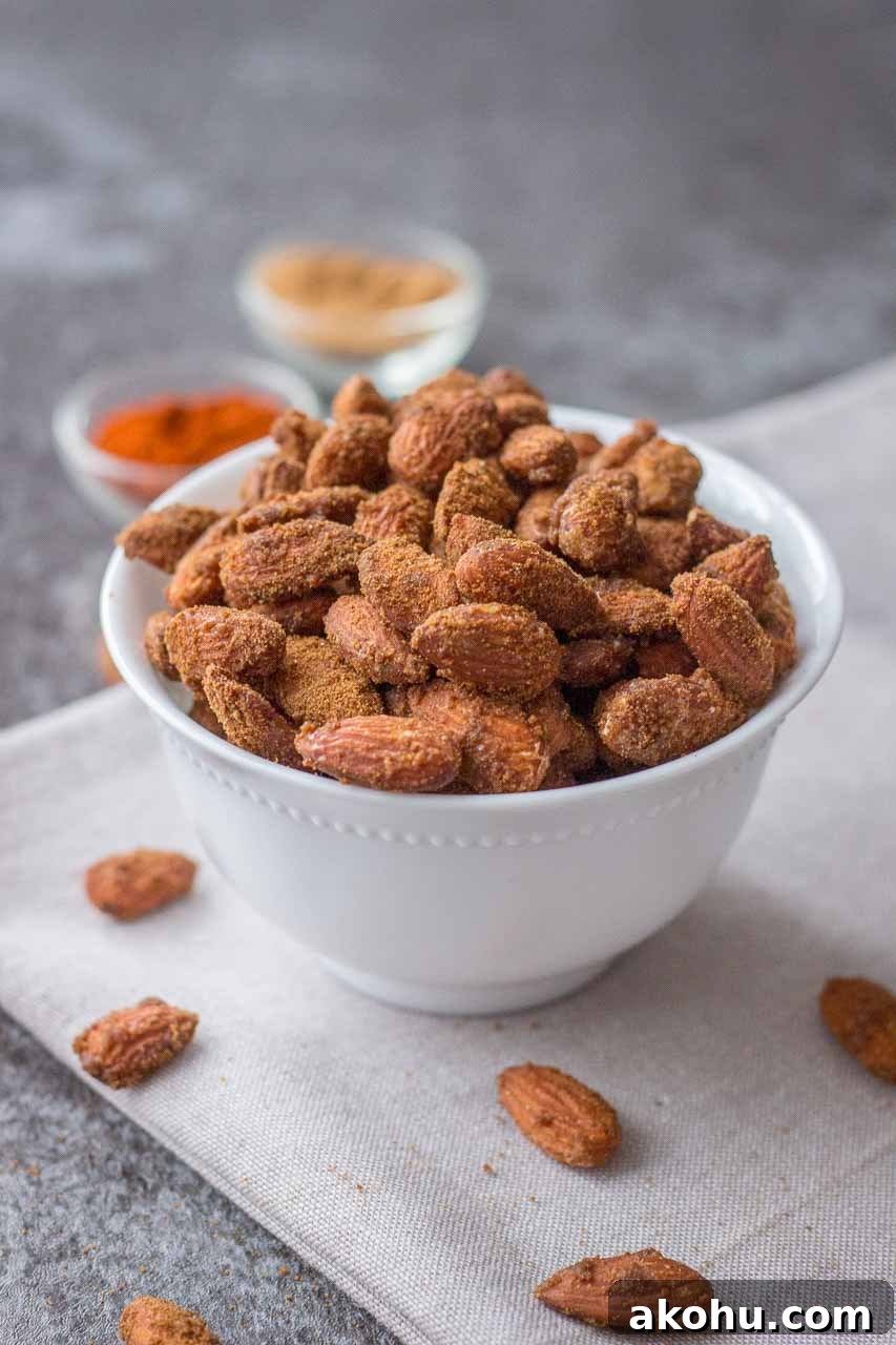 Spicy Cinnamon Roasted Almonds