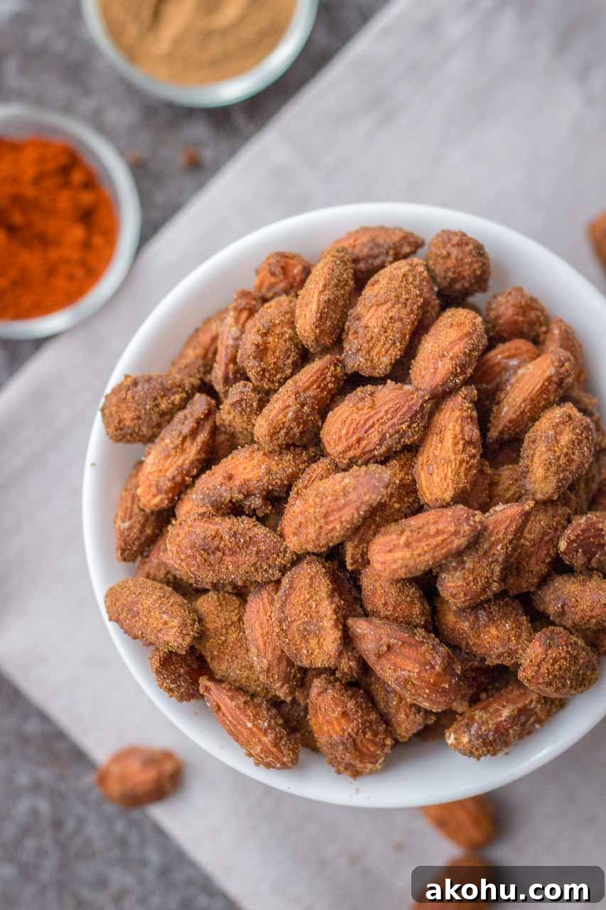 Spicy Cinnamon Roasted Almonds