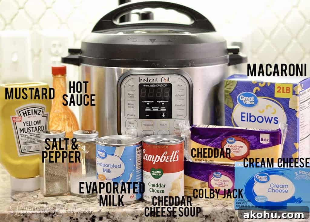 Creamy Instant Pot Macaroni and Cheese Recipe 3 ingredients for instant pot mac and cheese.