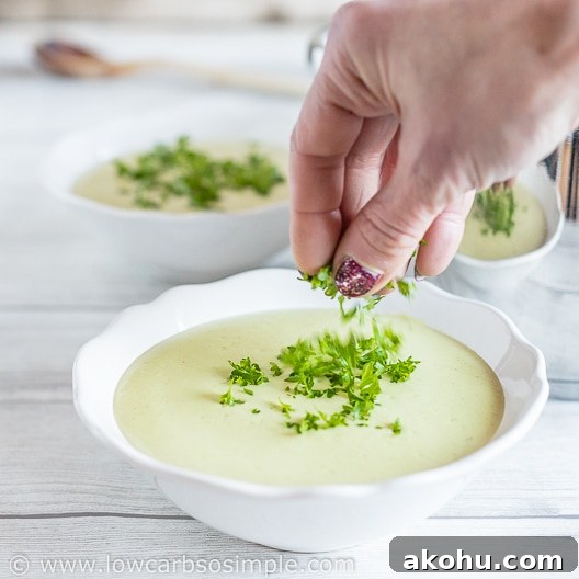 Sprinkling Chopped Parsley on Top | Low-Carb, So Simple