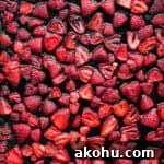 roasted strawberries on a baking sheet