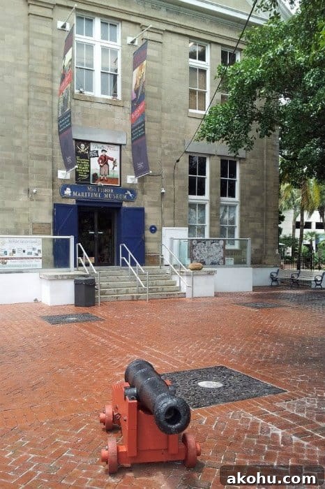 canon in the square near the maritime museum 
