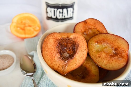 roasted plums and peaches