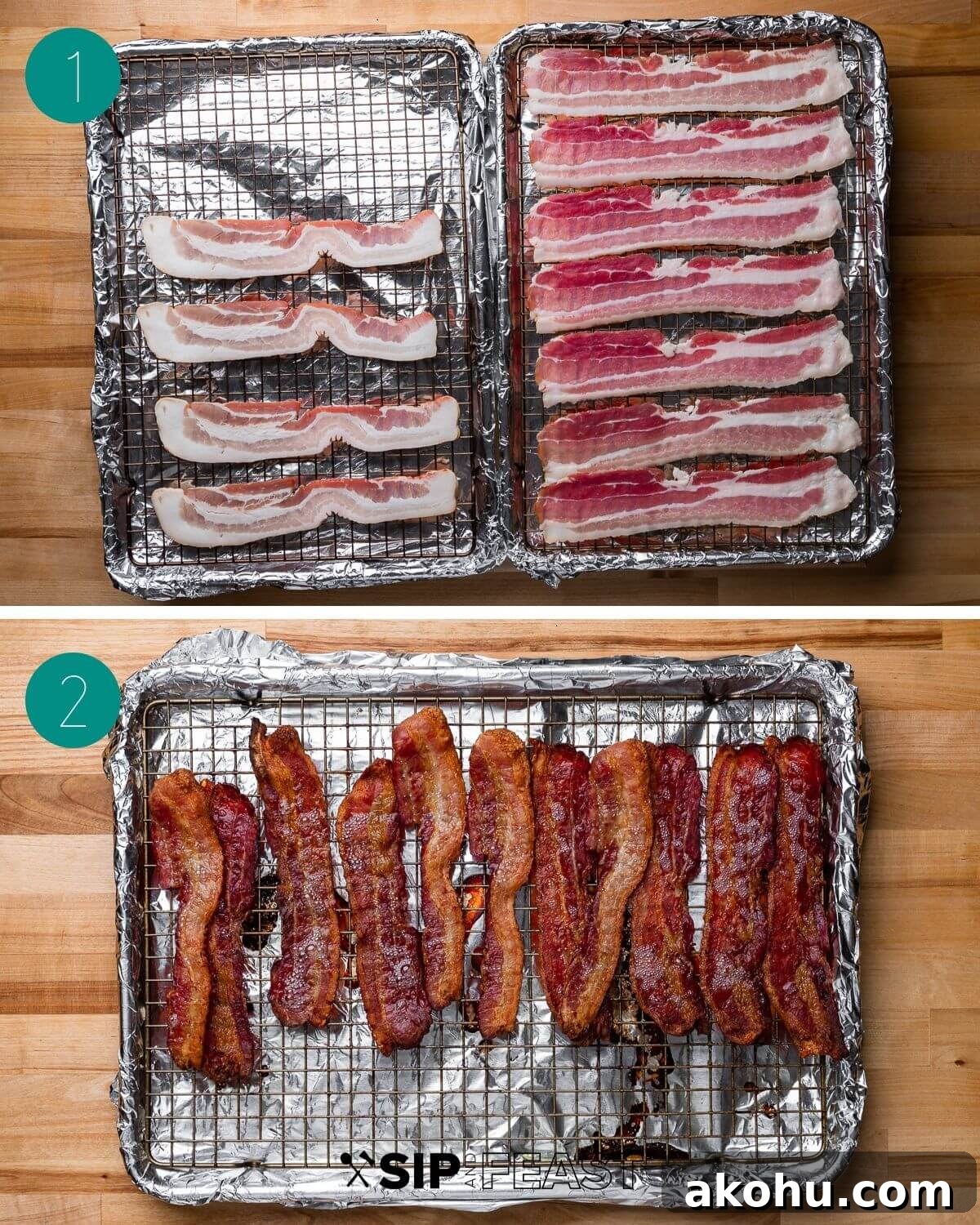 Bacon egg and cheese sandwich recipe process shot collage group number one.
