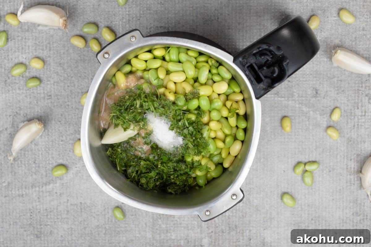 All the ingredients added to a blender.